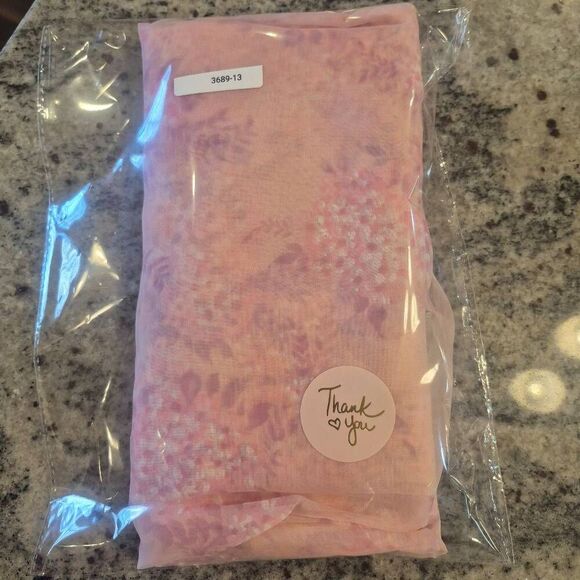 Fabric, Pink, Purple & White Floral Polyester Organza 45" x 3 yds - Picture 6 of 6